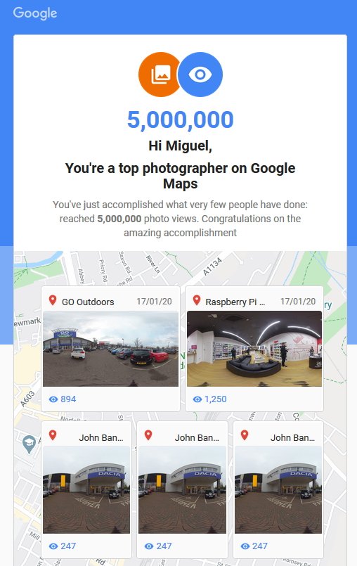 Read more about the article 5,000,000!! We’re a top photographer on Google Maps